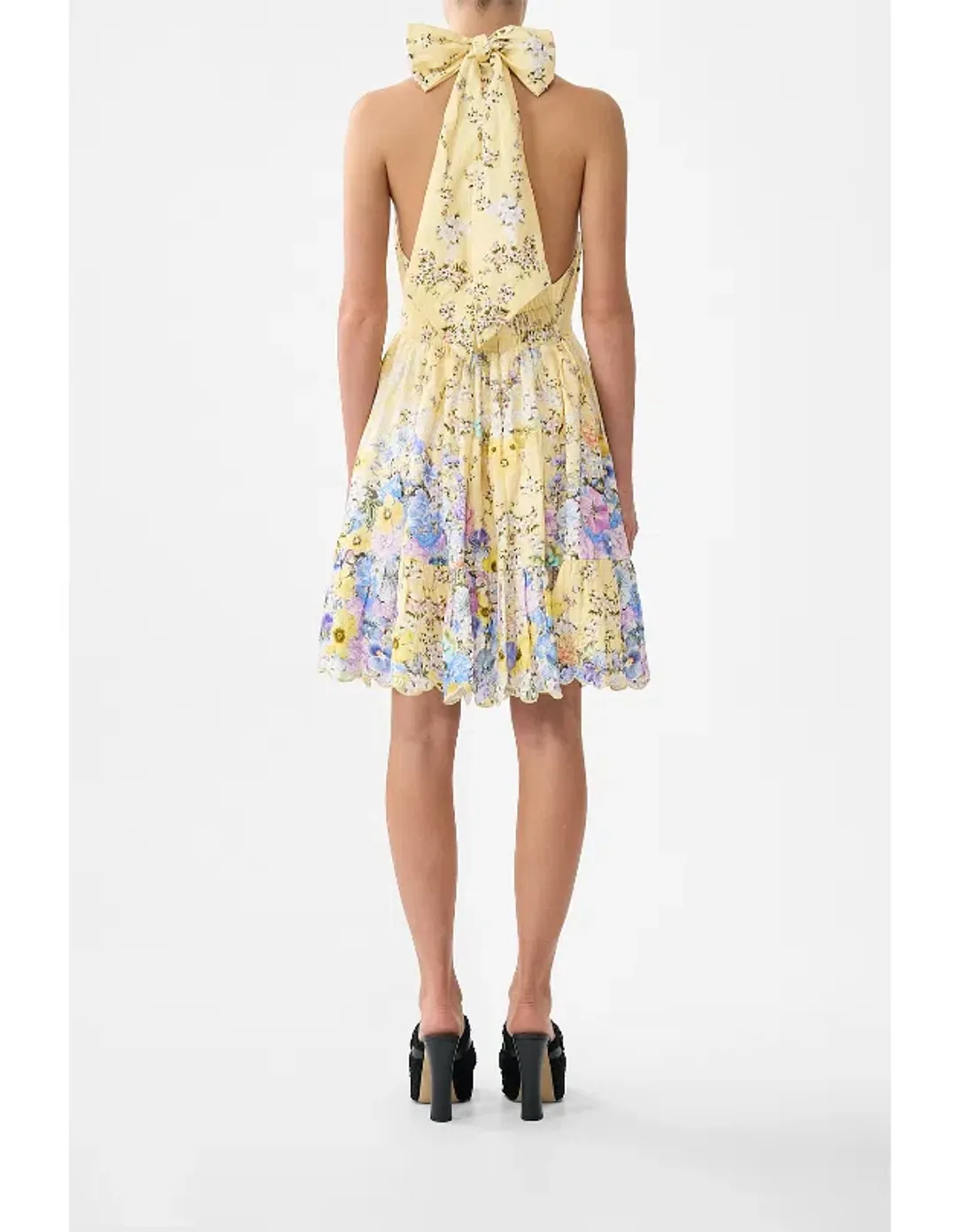 CAMILLA RUFFLE HEM HALTER SHORT DRESS SIZE XS for rent on The Volte - main image