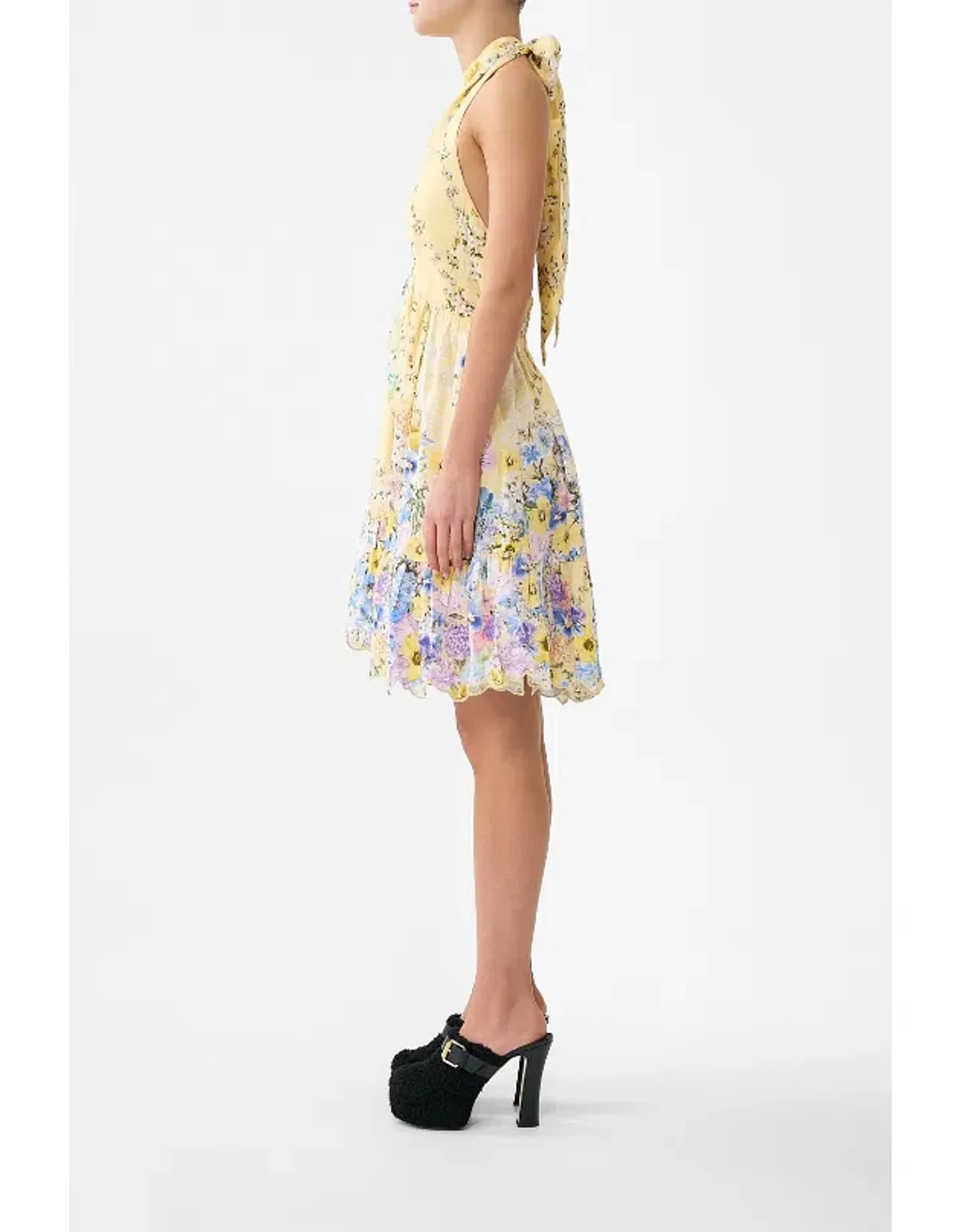 CAMILLA RUFFLE HEM HALTER SHORT DRESS SIZE XS - Image 6