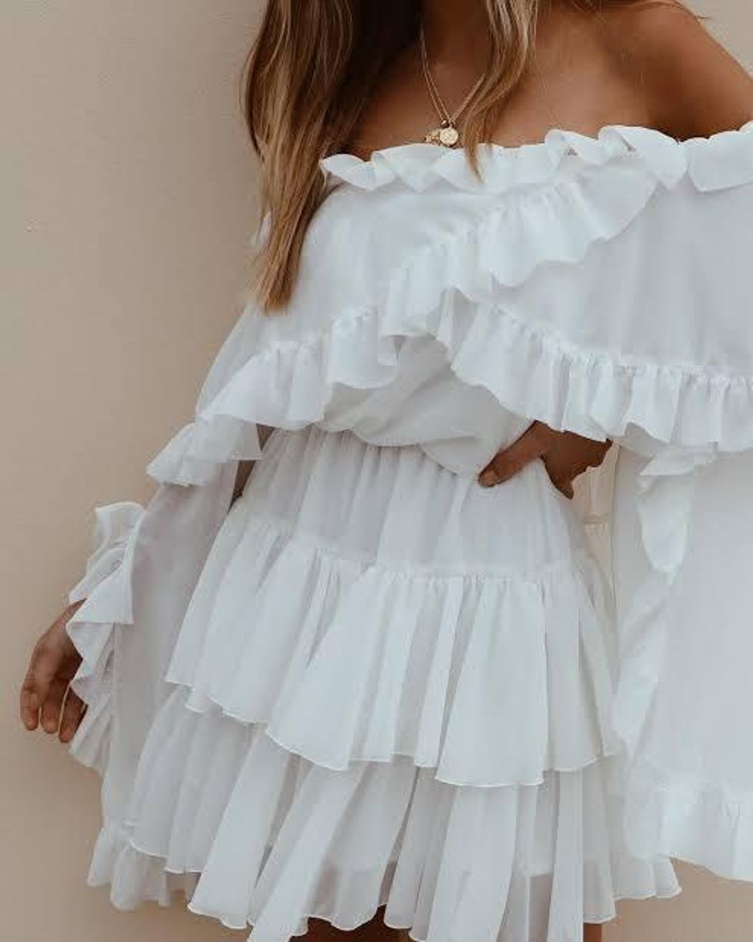 Maurie and Eve “oh honey dress” white- size S/8 for rent on The Volte - main image