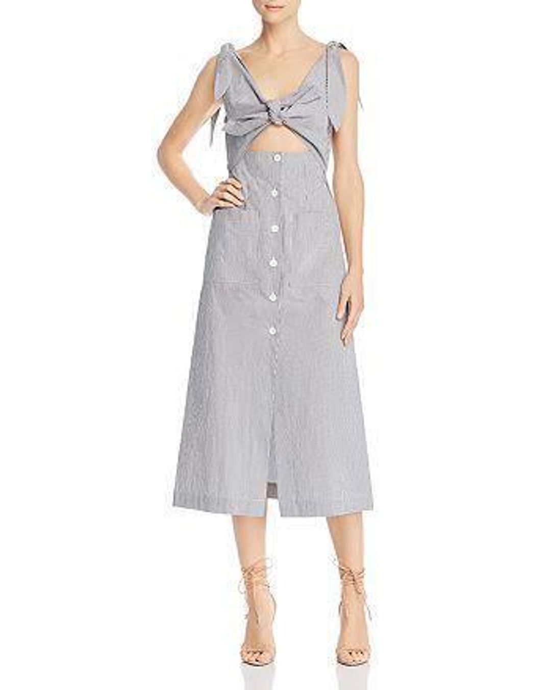 Alice McCall “Make sense striped cutout midi dress”- Size 10 for rent on The Volte - main image