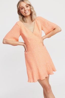 Kookai Saint Ives Vee Dress Orange Size 38 (Aus10) for rent on The Volte - image 3