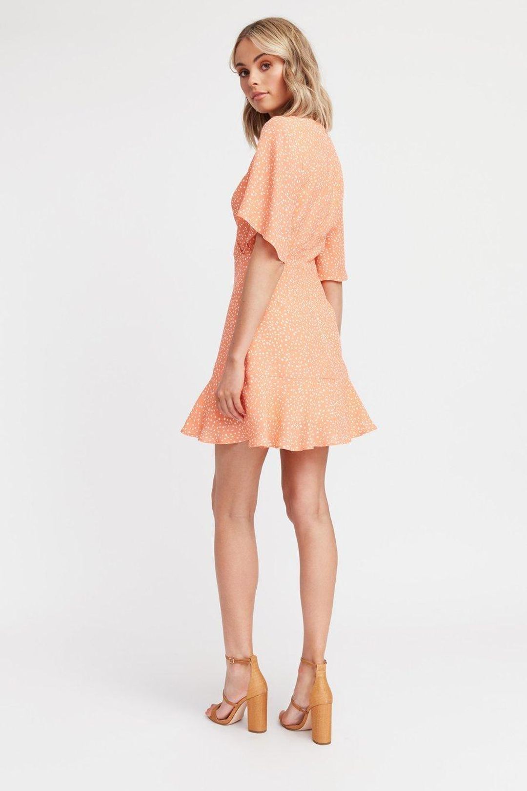 Kookai Saint Ives Vee Dress Orange Size 38 (Aus10) for rent on The Volte - main image