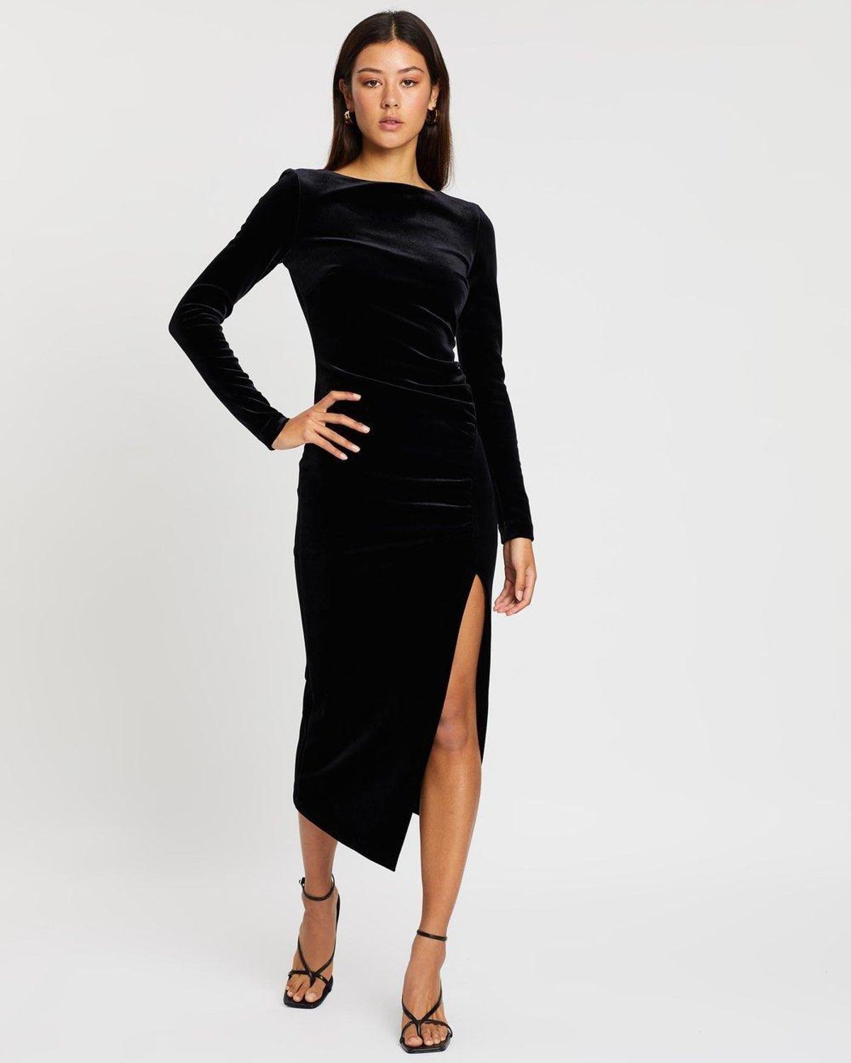 Bec & Bridge Midnight Soirée LS Midi Dress Black Size AU 6 for rent on The Volte - main image