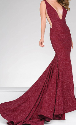 Burgundy Fitted Jovani Prom Gown 47075 size 8 for rent on The Volte - image 1
