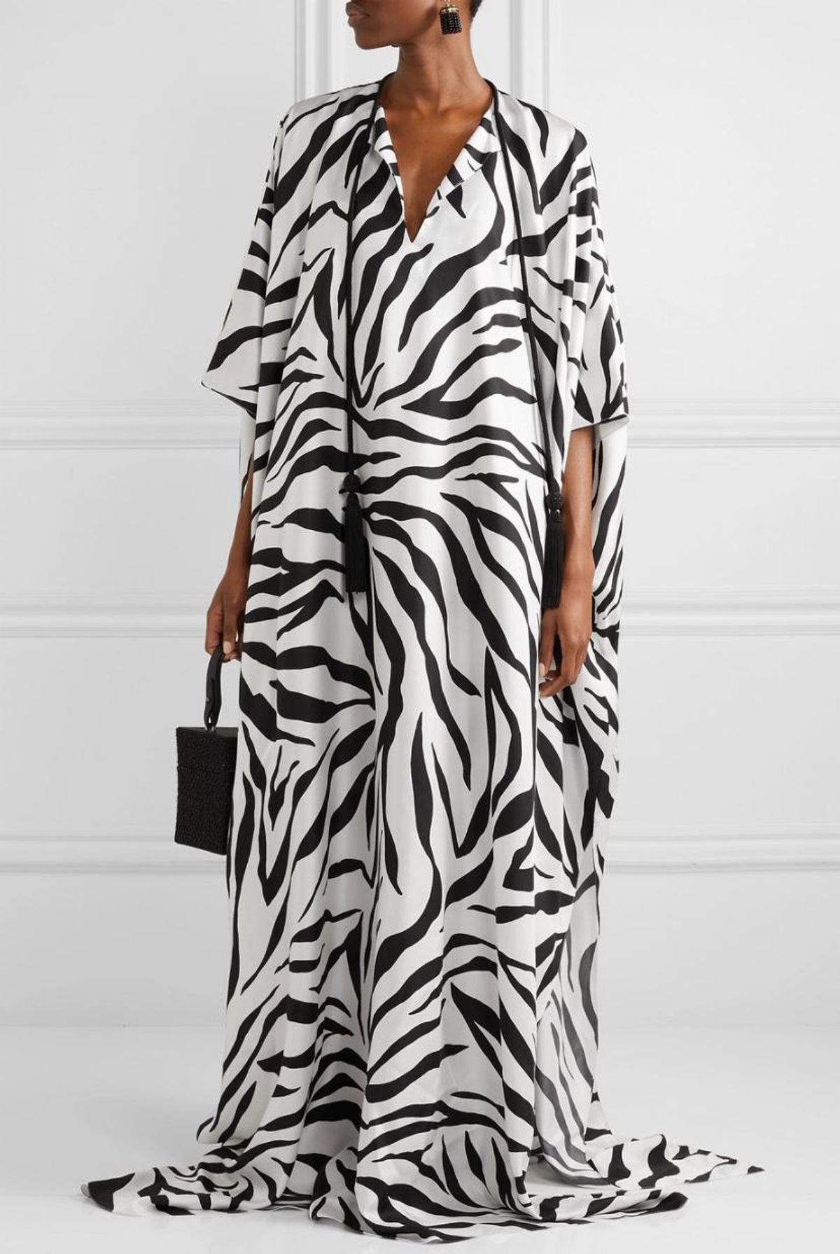 Oscar De La Renta Oversized Relaxed Fit Silk Gown Print Size 8 - Image 1