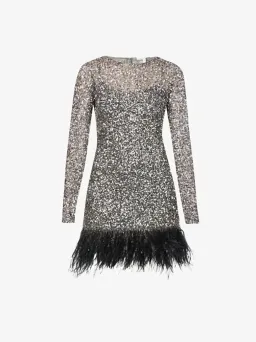 Rachel Gilbert Nisha Mini Dress Gunmetal Size 3/AU12 for rent on The Volte - image 1