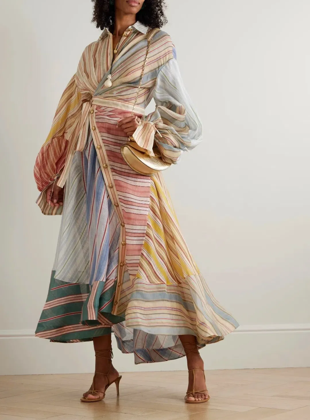 Zimmermann Rebellion Striped Midi Dress size 0 AUS 8 for rent on The Volte - main image