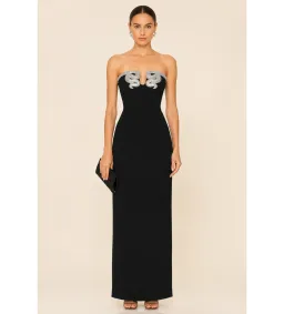 Rachel Gilbert Lukas Gown Black Silver Size 2/AU10 for rent on The Volte - image 1