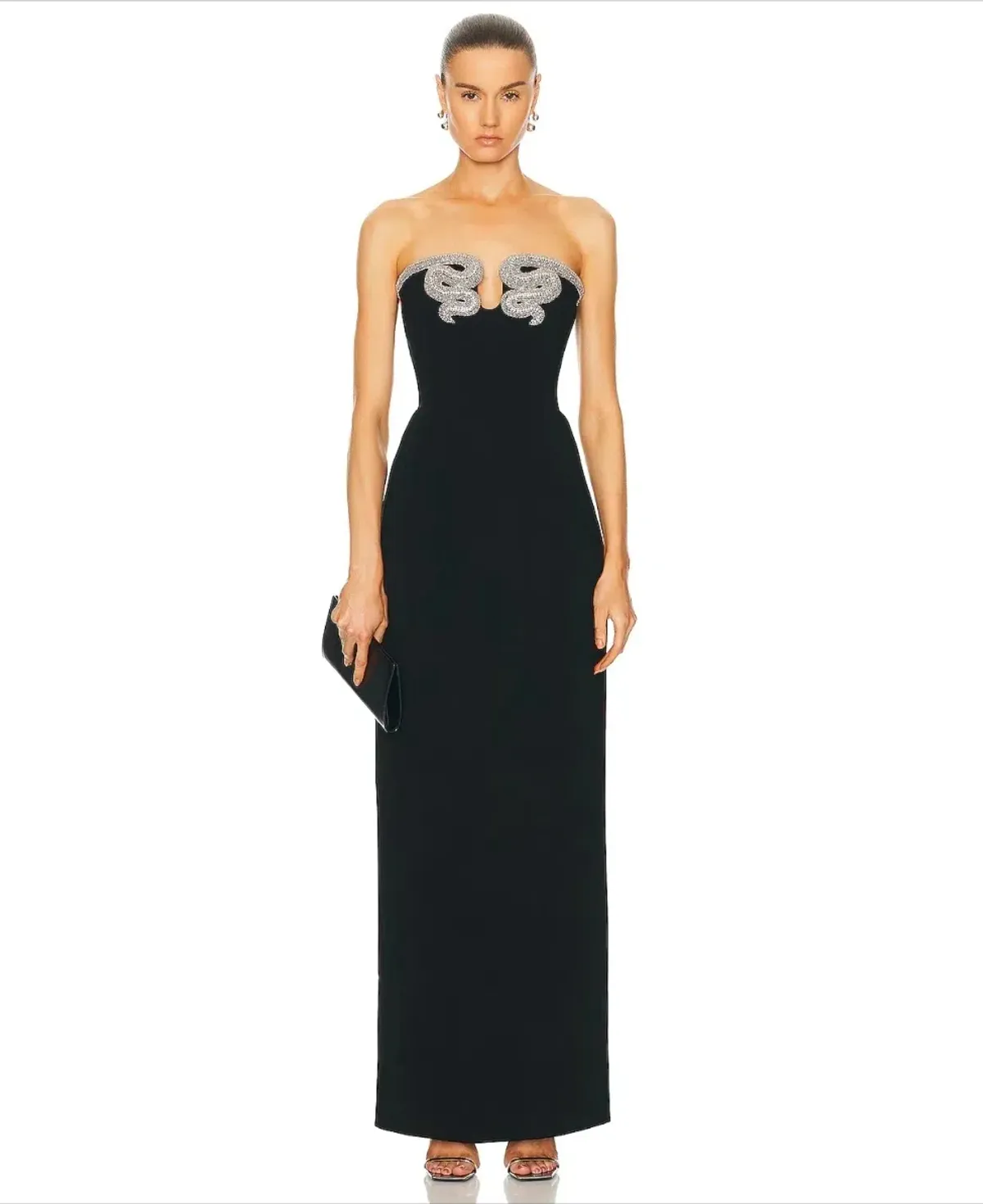 Rachel Gilbert Lukas Gown Black Silver Size 2/AU10 - Image 1