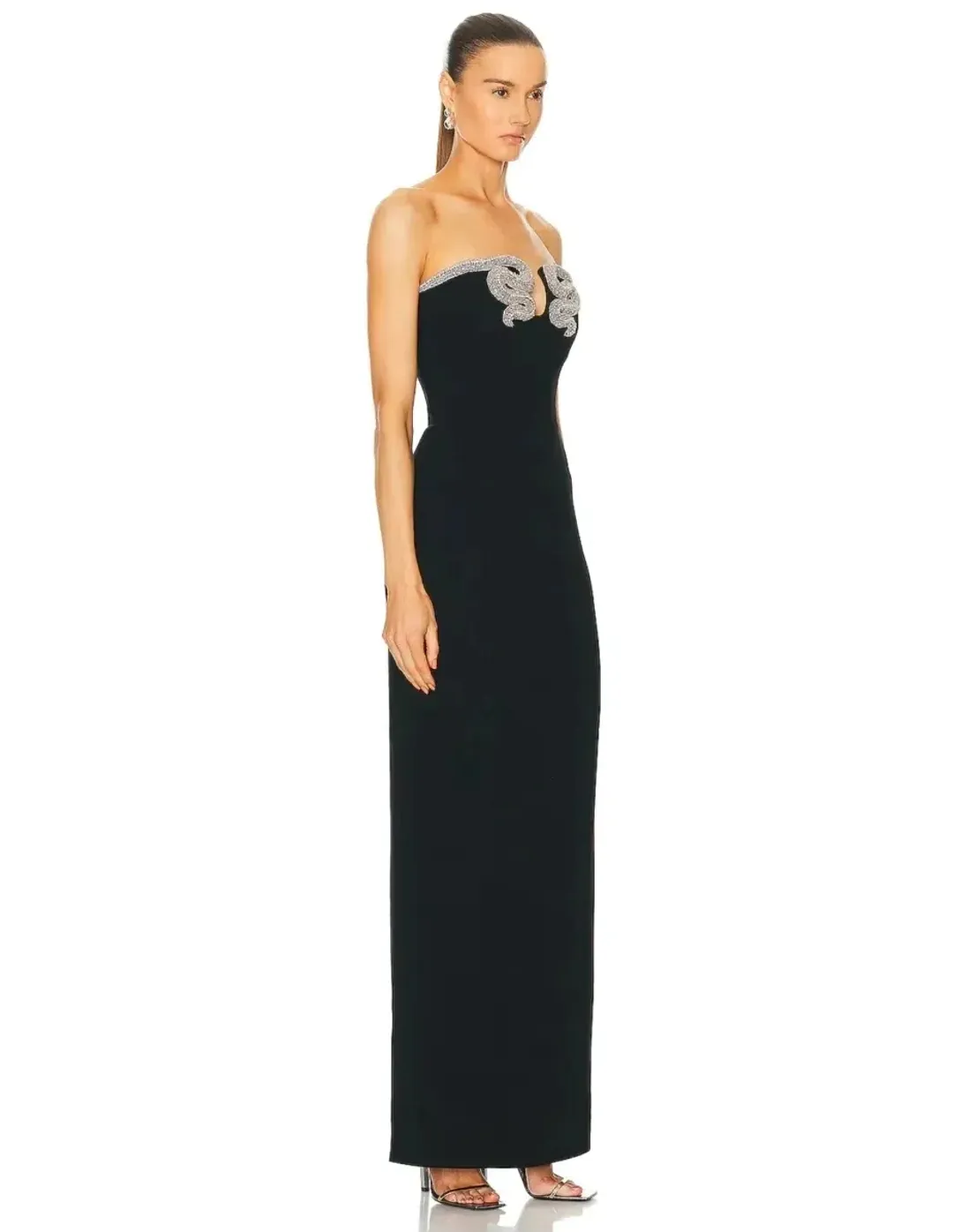 Rachel Gilbert Lukas Gown Black Silver Size 2/AU10 for rent on The Volte - main image