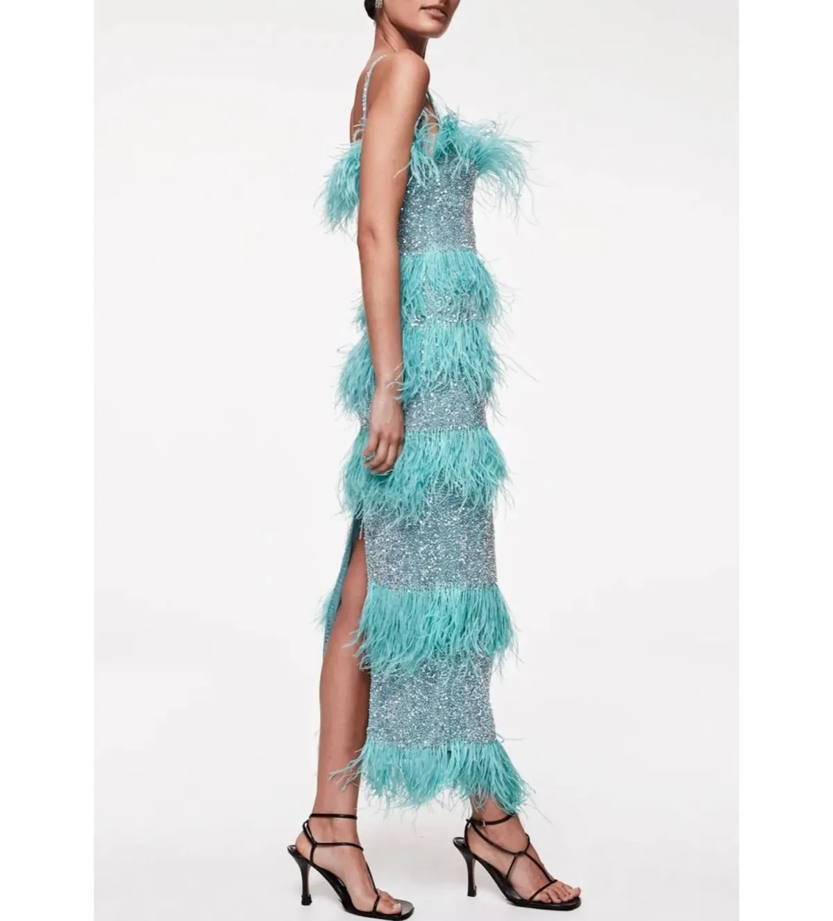 Rachel Gilbert Frenchy Midi Dress in Aqua Size 1/AU8 - Image 3