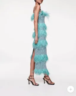 Rachel Gilbert Frenchy Midi Dress Aqua Size 1/AU 8 for rent on The Volte - image 3