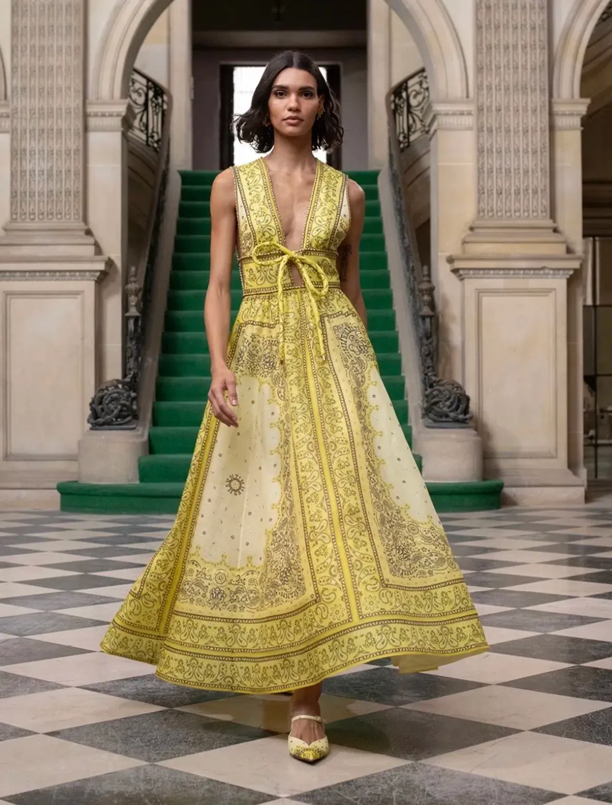 Zimmermann Matchmaker Bow Long Dress Size 0/ AUS 8 for rent on The Volte - main image