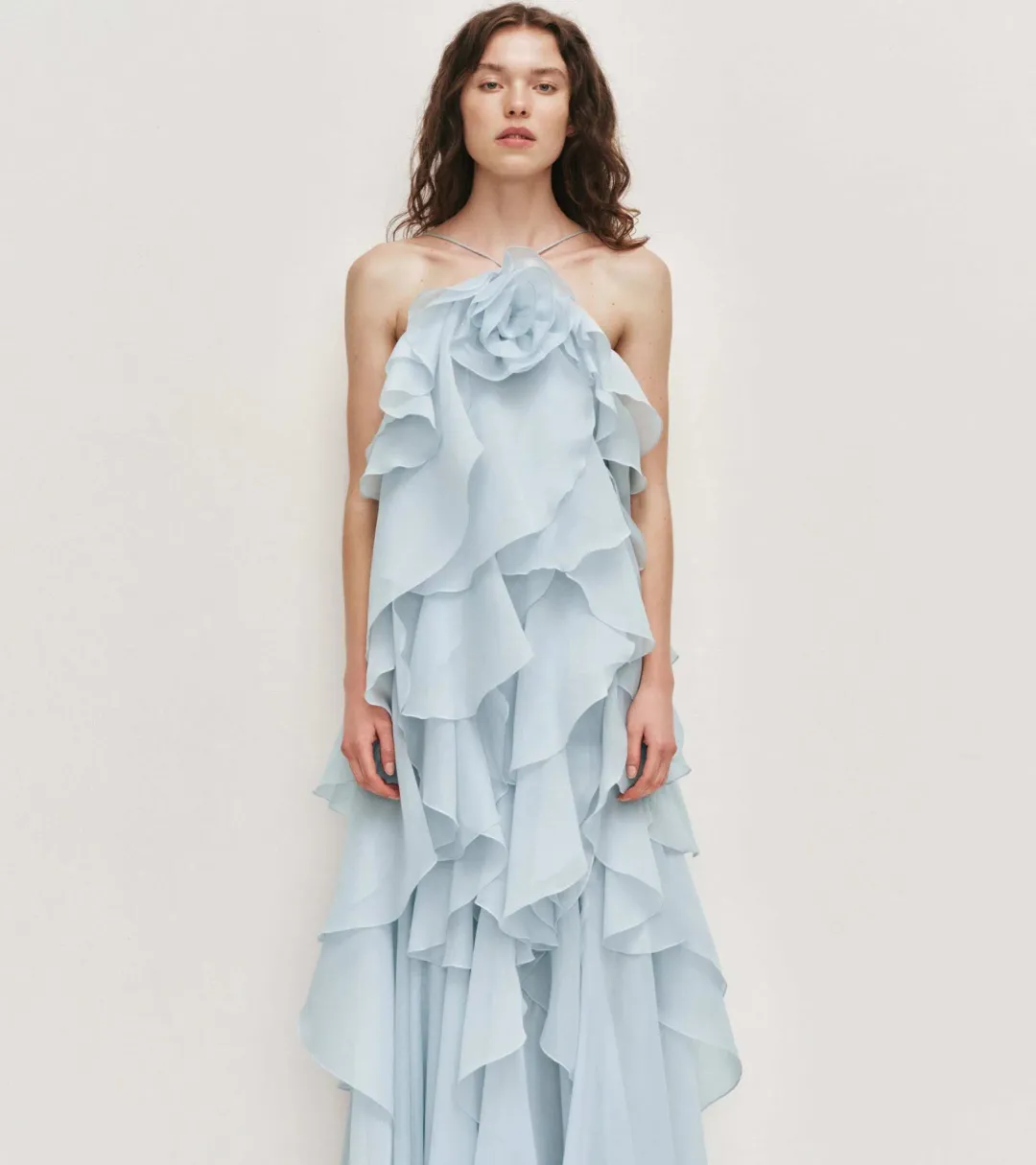 Aje Pandorea Layered Maxi Dress - Silver Blue - Size 10 for rent on The Volte - main image