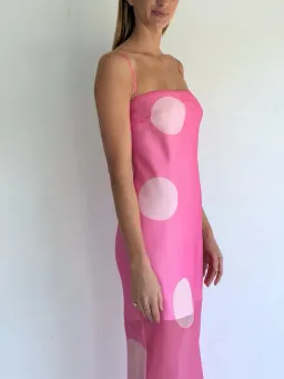 By Nicola Mila Maxi Pink Polka / Size 6 for rent on The Volte - image 3