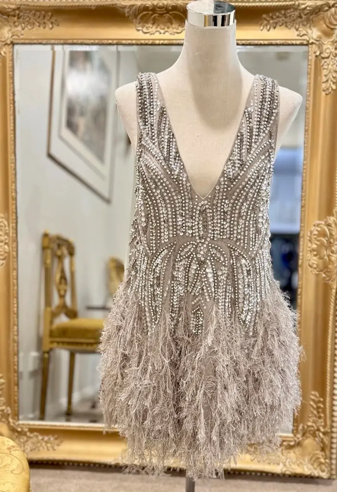 ASOS Limited Edition Gatsby Crystal Feather Mini Dress for rent on The Volte - main image
