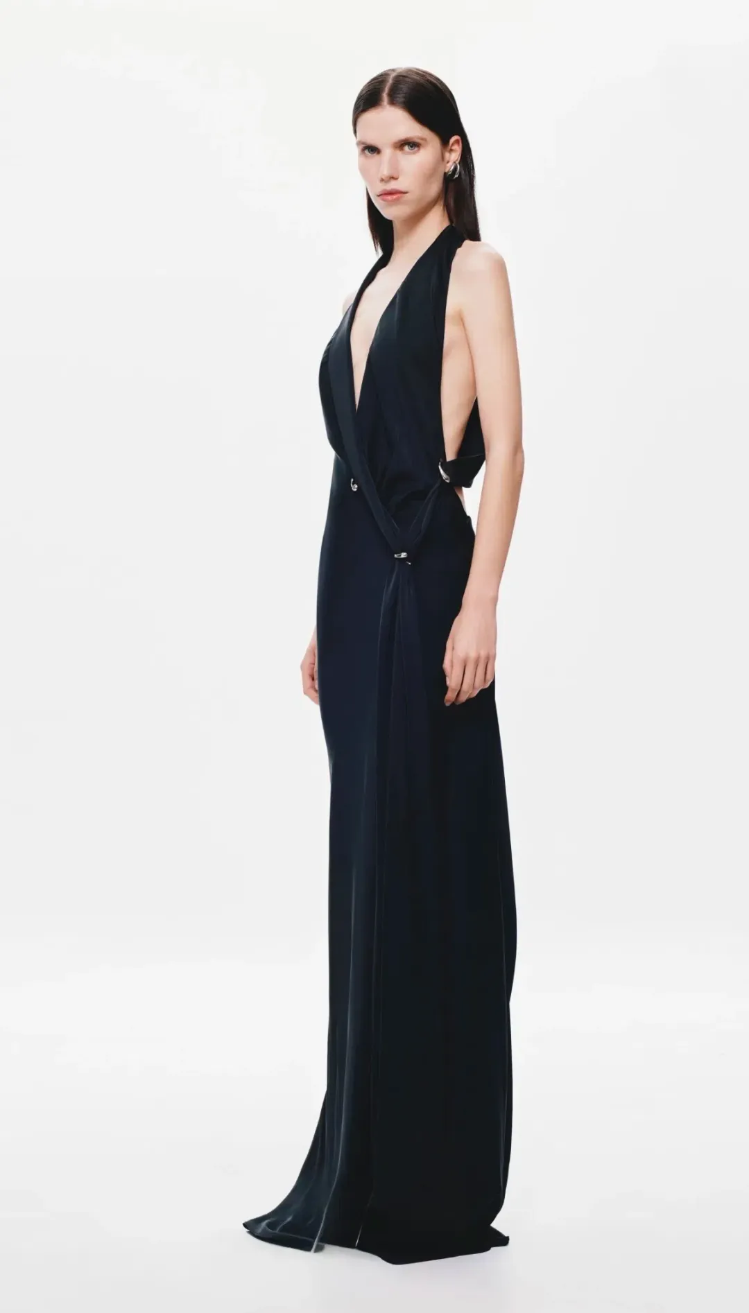 Misha / Harlow Satin Dress / Black / Size L/12 for rent on The Volte - main image