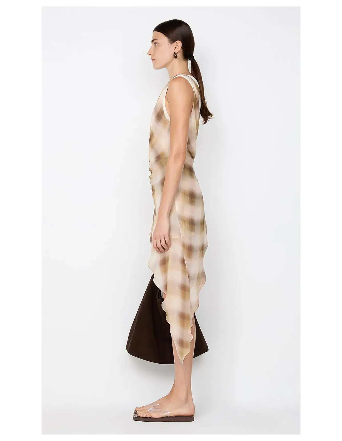 Bec + Bridge Eliana Mini Dress Size 8 Dune Check - Image 5