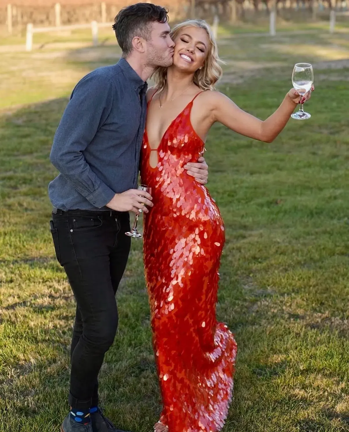Misha / Sapphire Sequin Dress / Red / 10 - Image 5