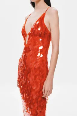 Misha / Sapphire Sequin Dress / Red / 10 for rent on The Volte - image 4