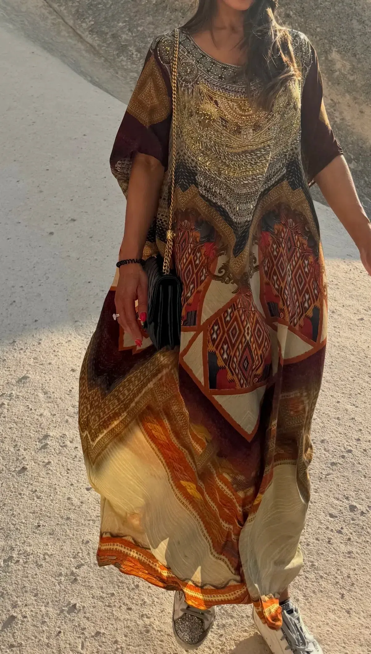 Camilla Round Neck Kaftan - Image 1