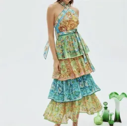 Alemais Dreamer Halter Midi Dress Multi Size 16 for rent on The Volte - image 1