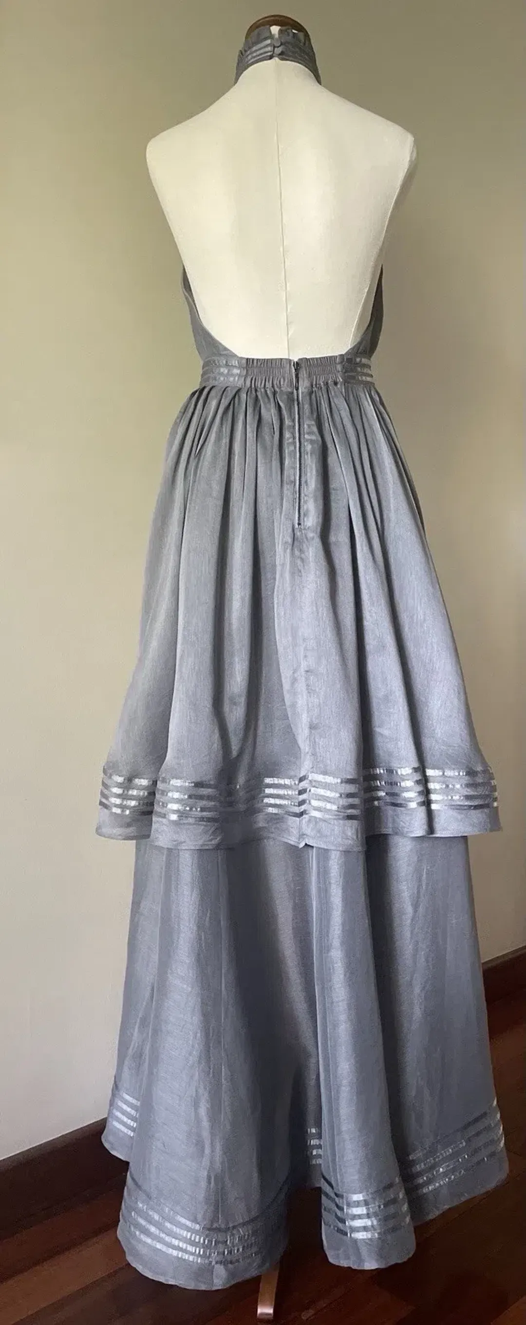 🩶 AJE Sienna Halter Maxi Dress – Silver Grey – Size 8 (AU) 🩶 for rent on The Volte - main image