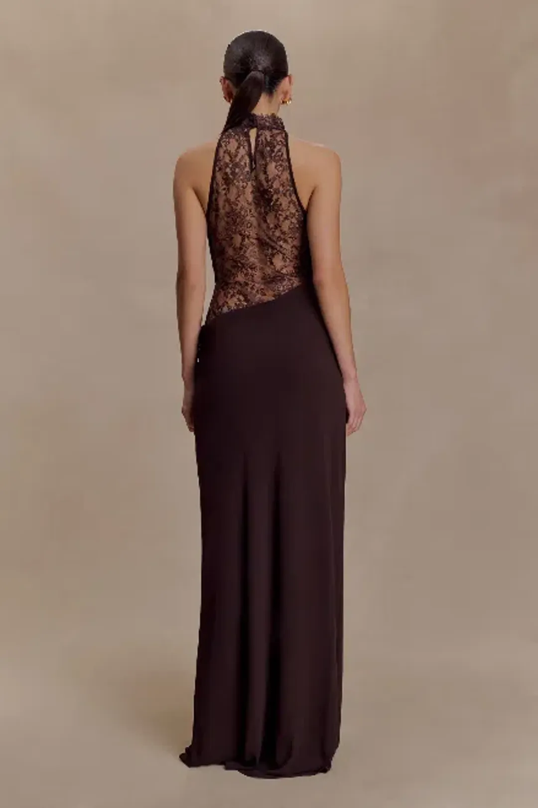 Meshki Arra Chiffon And Lace Halter Maxi Dress - Size M for rent on The Volte - main image