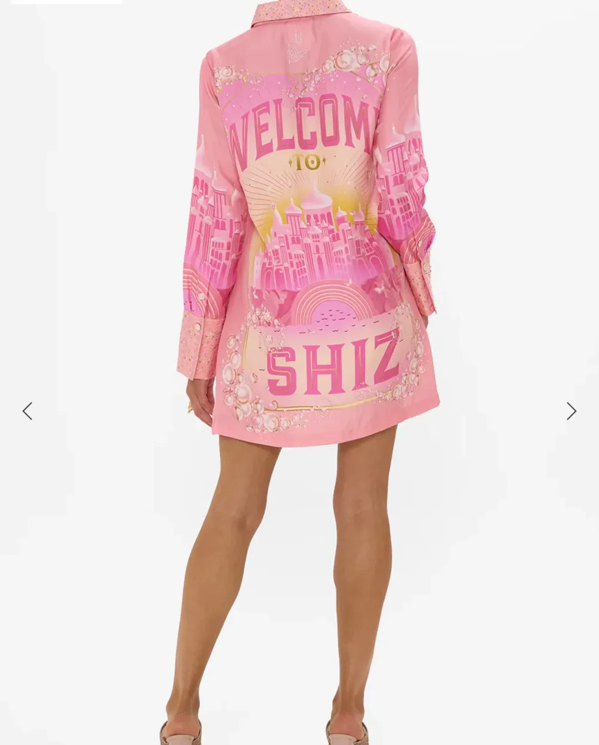 Camilla Totally Ozmopolitan Mini Shirt Dress Pink Size 18 - Image 4