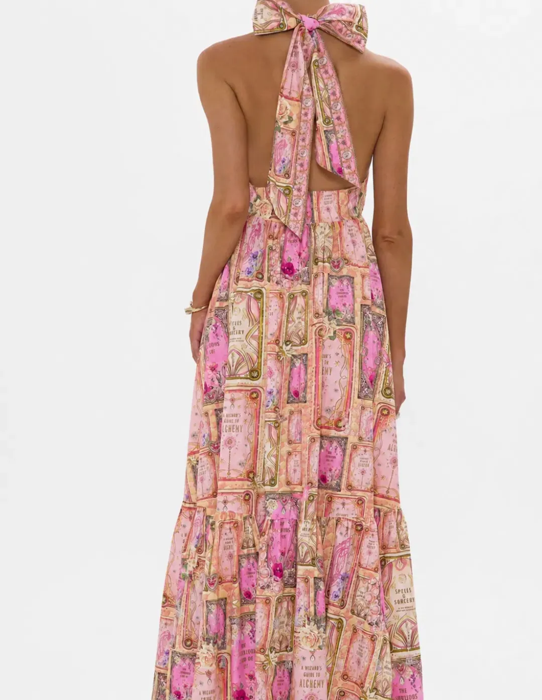 Camilla Ruffle Hem Halter Dress Totally Ozmopolitan Pink Size 18 for rent on The Volte - main image