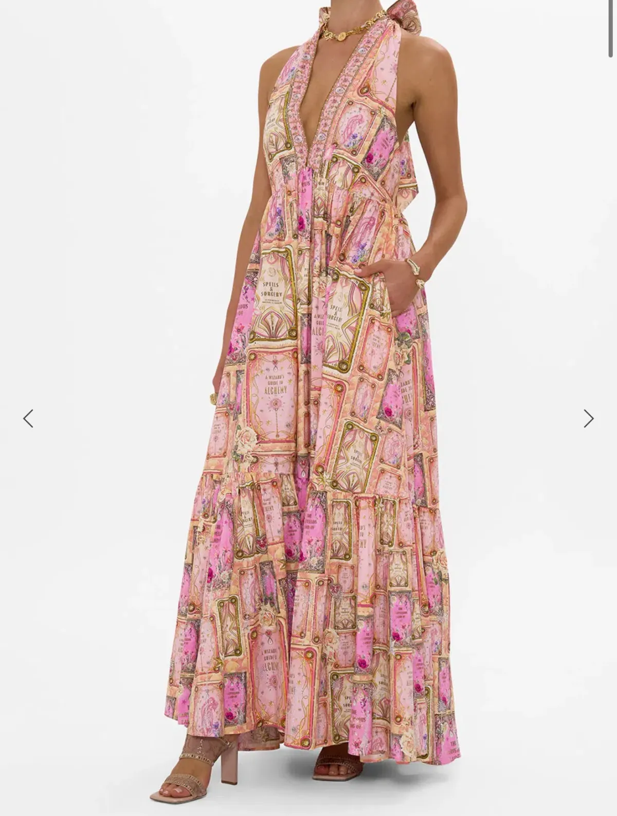 Camilla Ruffle Hem Halter Dress Totally Ozmopolitan Pink Size 18 - Image 1