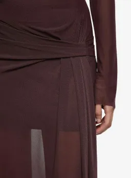 Bec and Bridge Marabou Long Sleeve Maxi Dress in Aubergine Size 8 for rent on The Volte - image 3