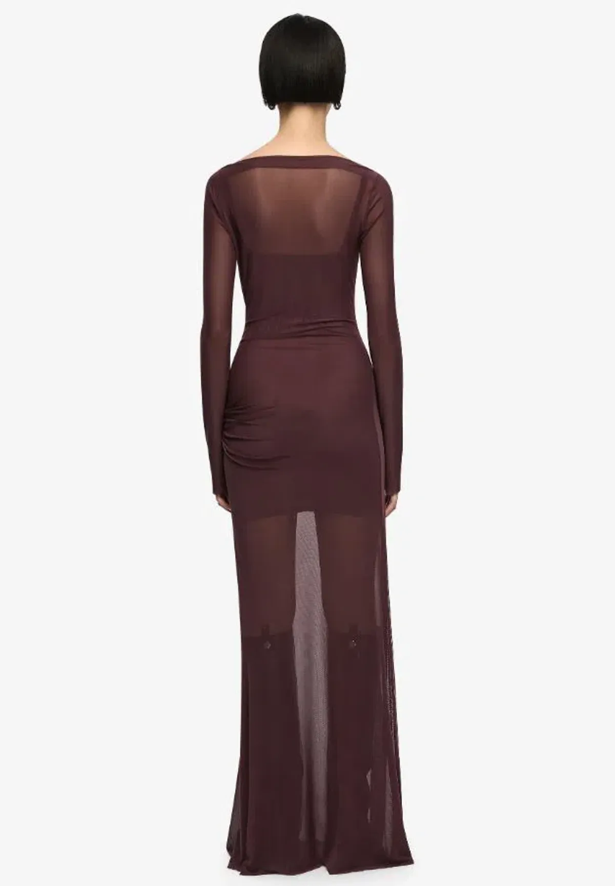 Bec and Bridge Marabou Long Sleeve Maxi Dress in Aubergine Size 10 - Image 3