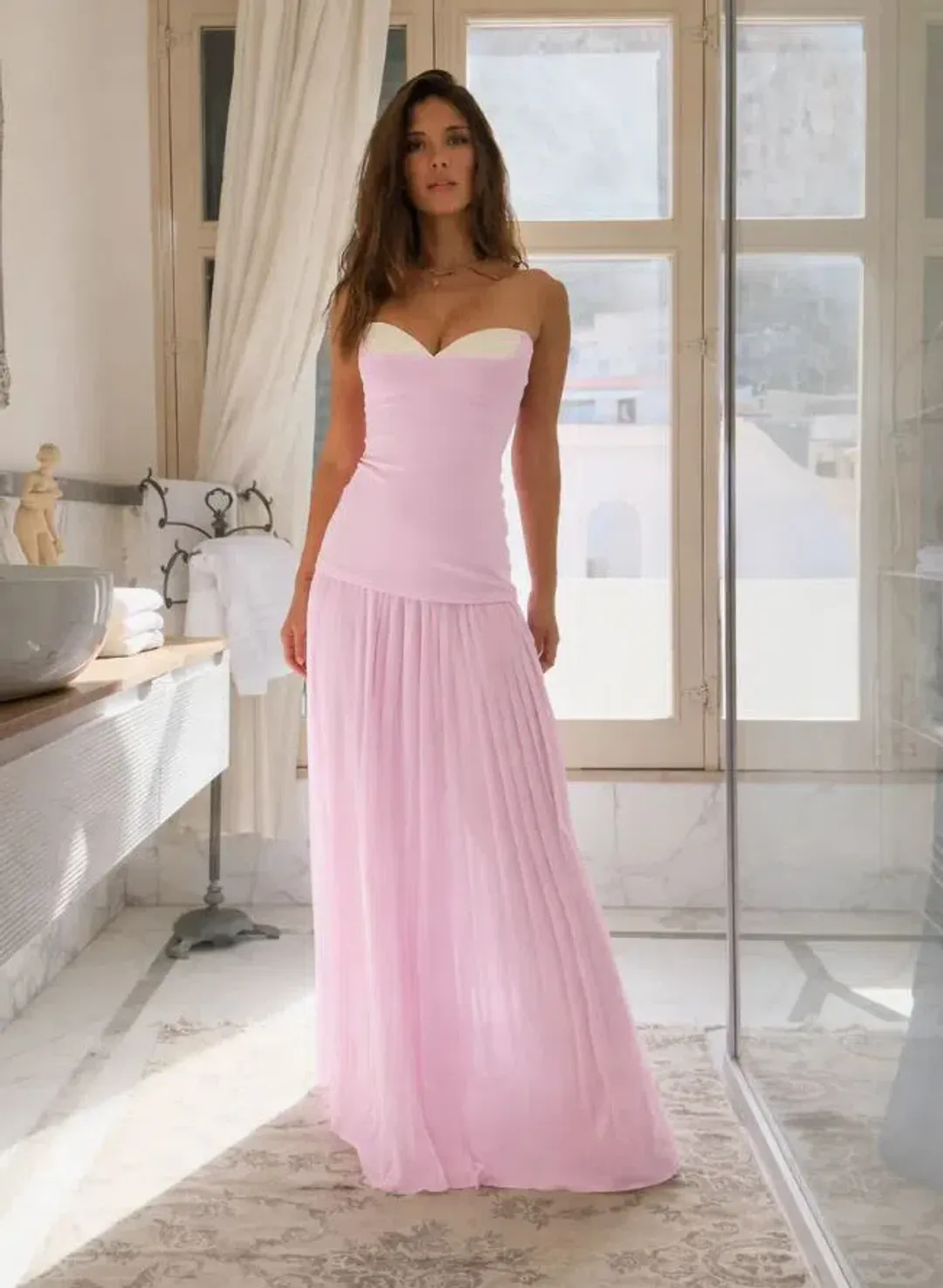 Jefre Sei Nicolette Gown in Baby Pink Size 8 for rent on The Volte - main image