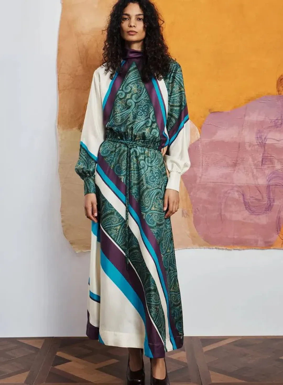 Alemais Joni Silk Midi Dress Size 10 for rent on The Volte - main image