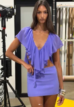 Ance Gria Clove Mini Skirt & Top Periwinkle Size 6 for rent on The Volte - image 1