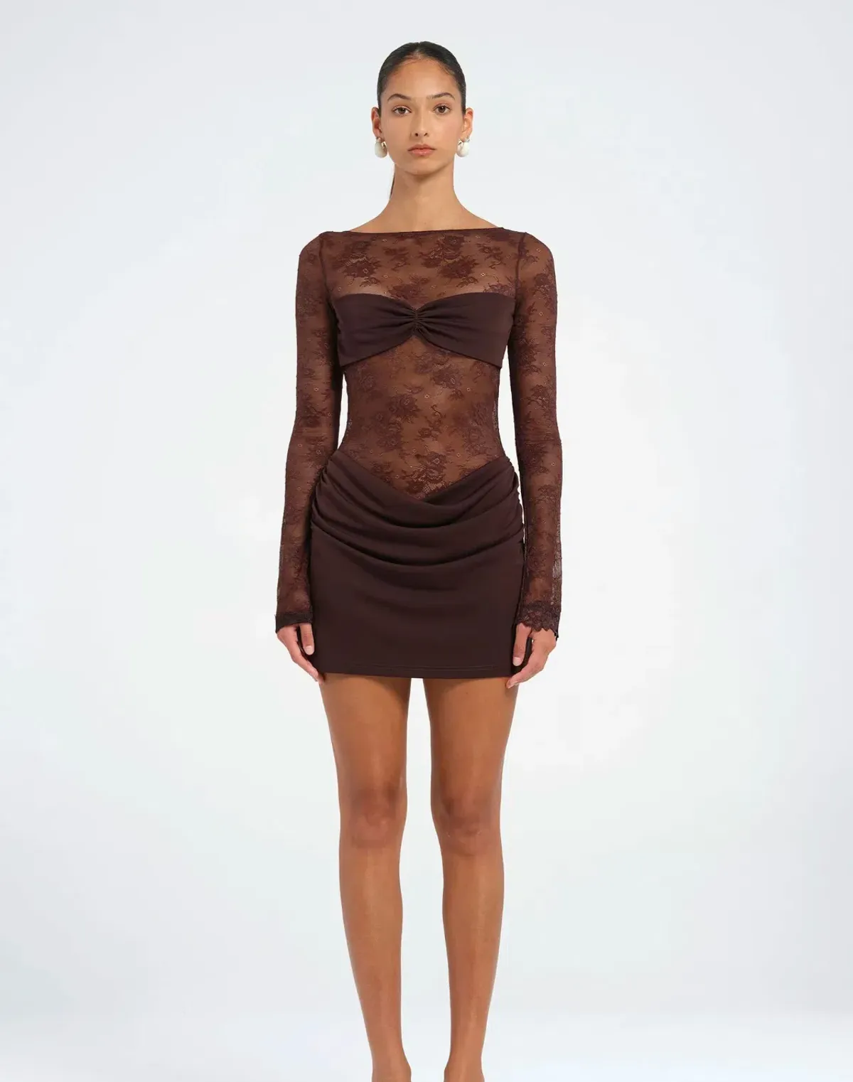 BENNI Oskar Mini Dress in Chocolate - Image 1