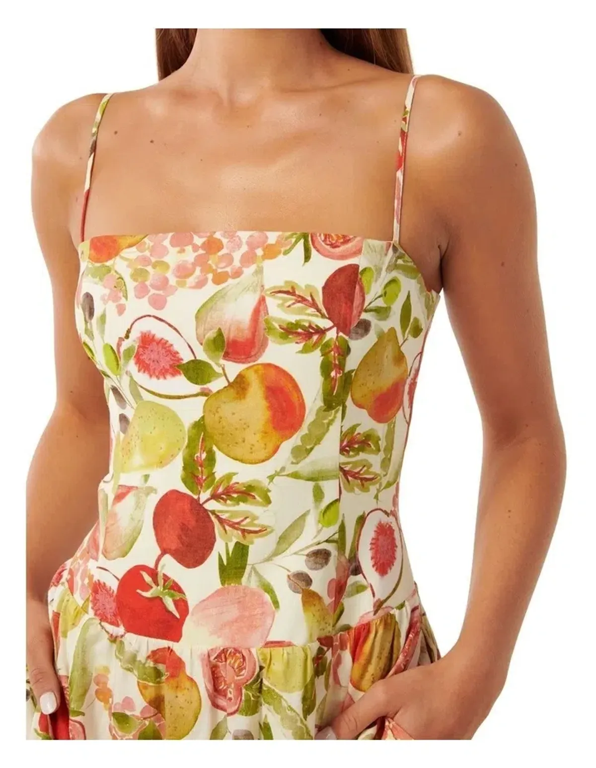Forever New Brooke Linen Drop Waist Midi Dress in Multi - Image 4
