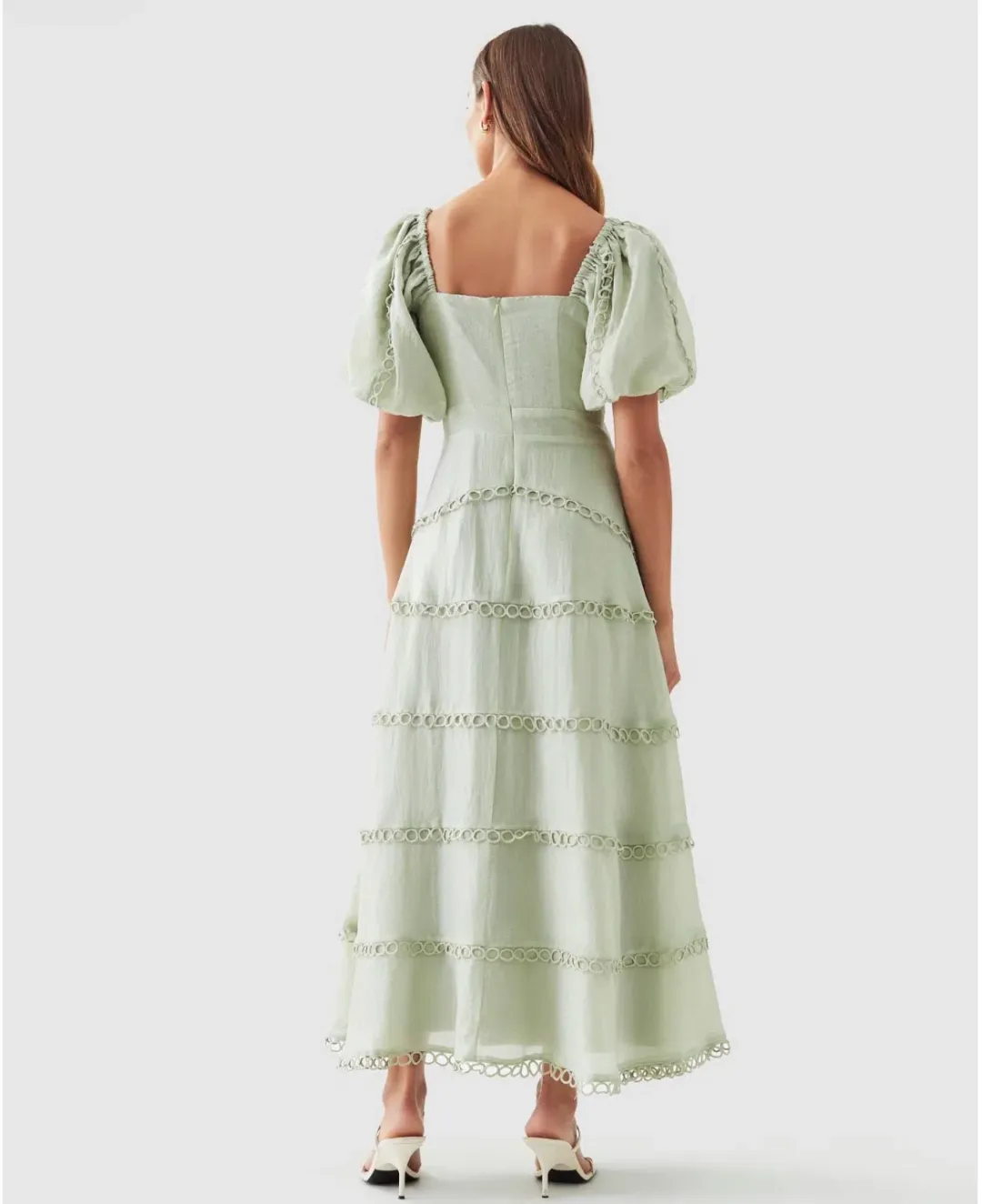 The Fated Bello Midi Dress Green Size 18 for rent on The Volte - main image