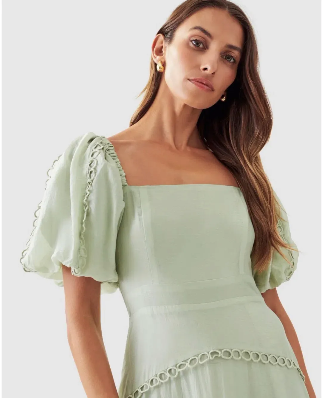 The Fated Bello Midi Dress Green Size 18 for rent on The Volte - main image