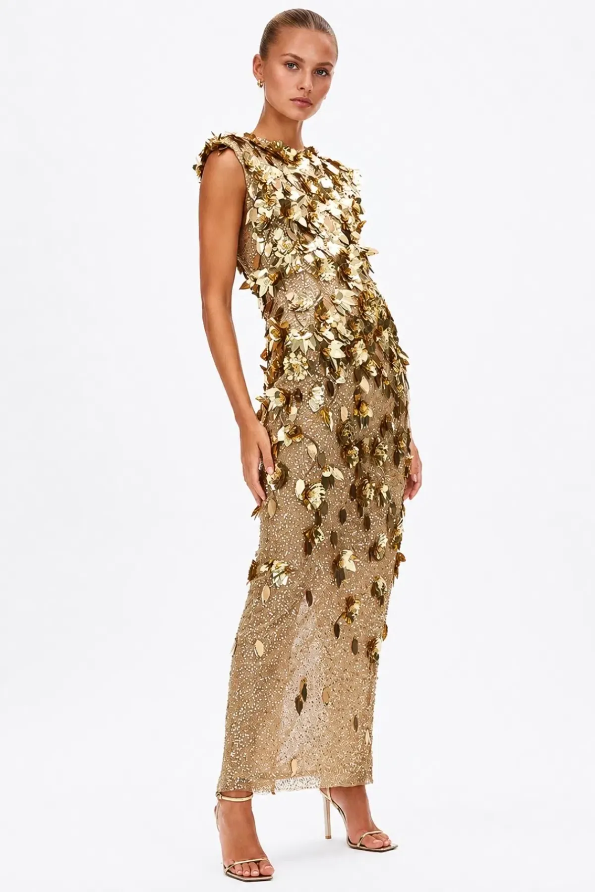 Rachel Gilbert Hugo Maxi Gown Gold Size 3 / AU12 - Image 1