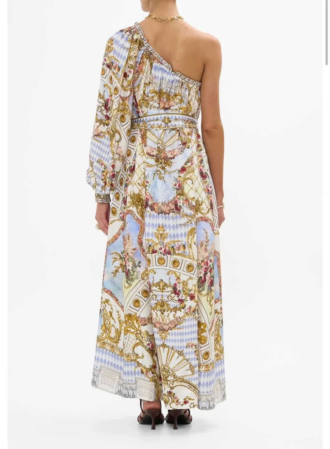 One Shoulder Dress With Blouson Sleeve -Throne Games Size 18 for rent on The Volte - main image