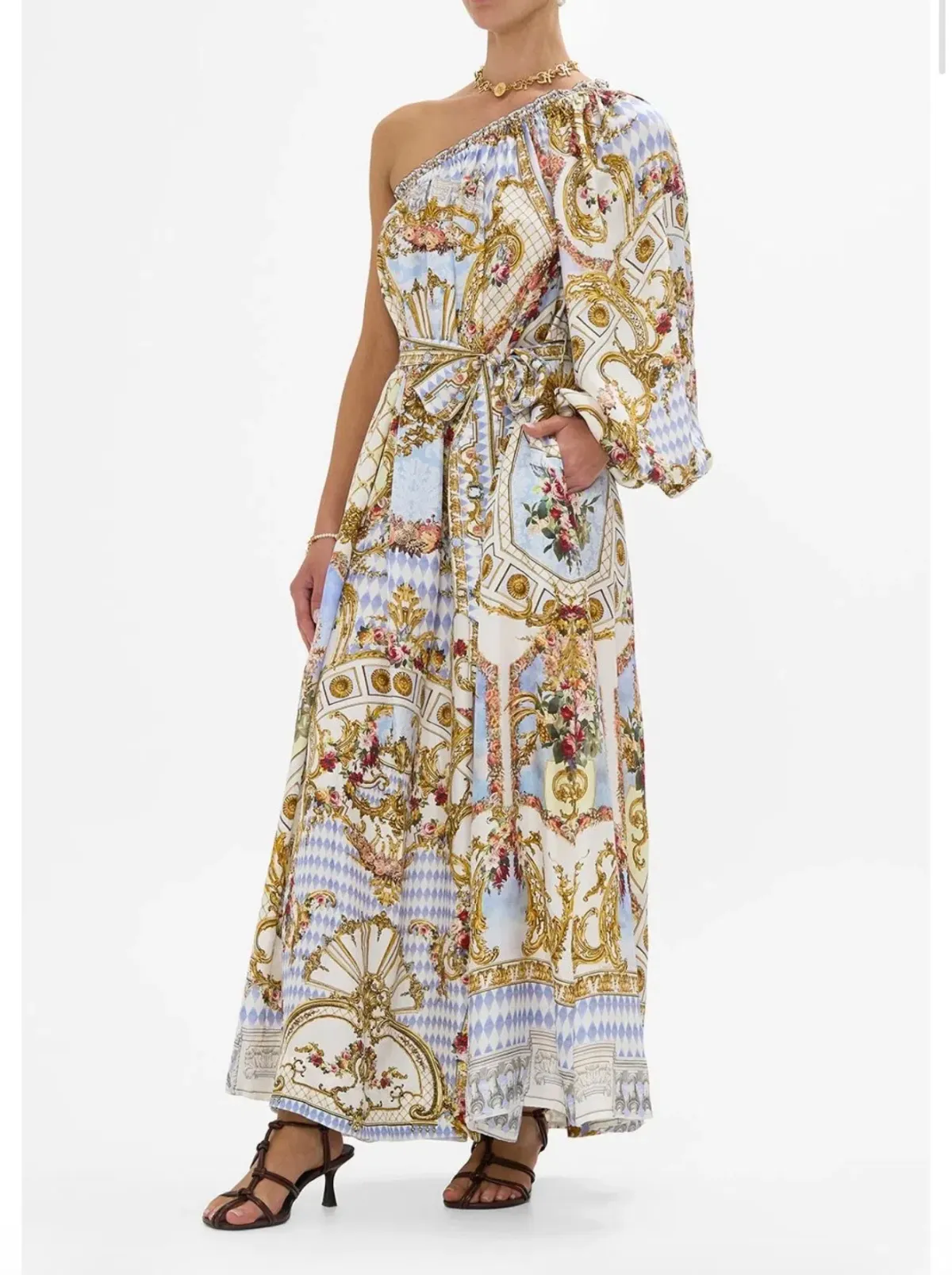 One Shoulder Dress With Blouson Sleeve -Throne Games Size 18 - Image 4