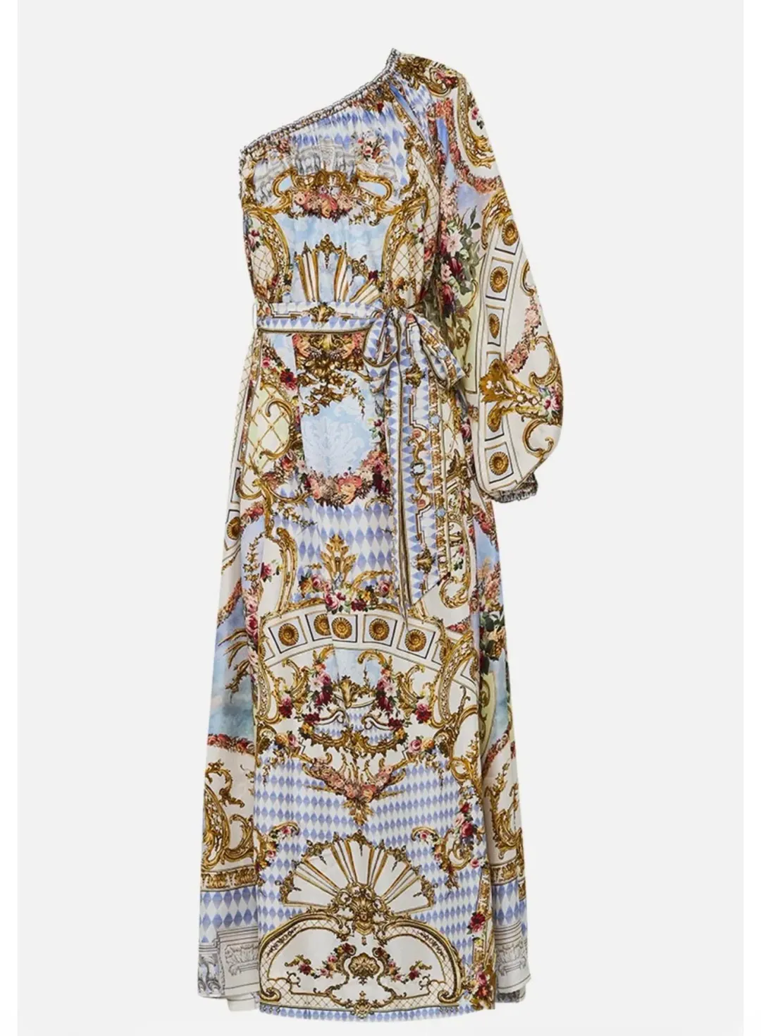 One Shoulder Dress With Blouson Sleeve -Throne Games Size 18 for rent on The Volte - main image