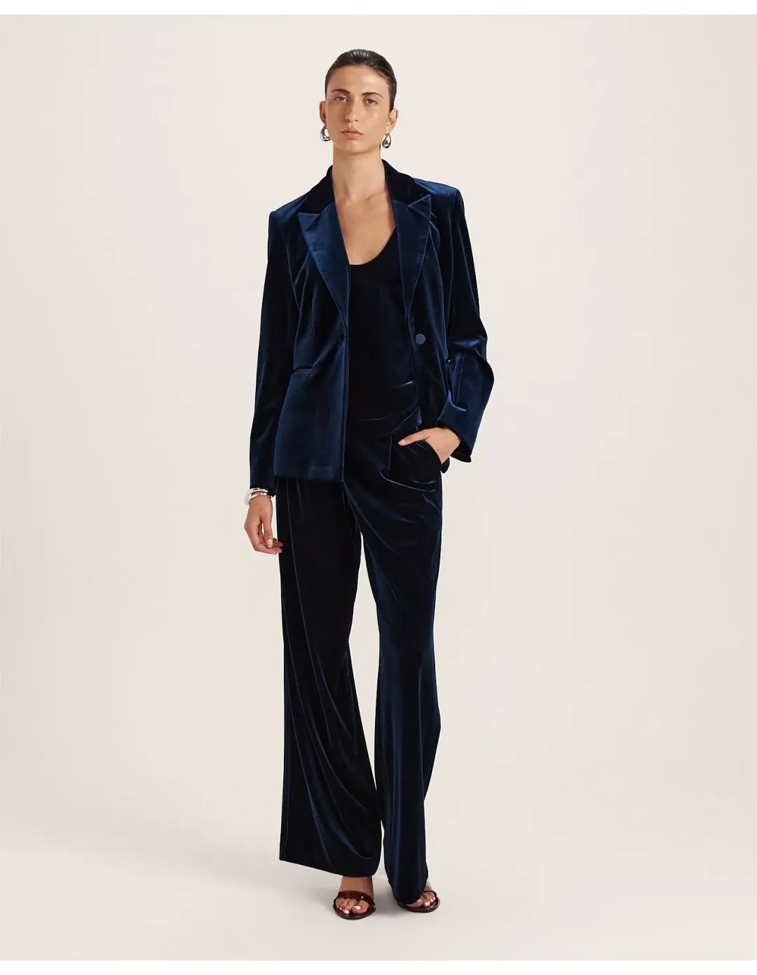 Saba Lea Velvet Blazer Size 12 Royal Blue for rent on The Volte - main image