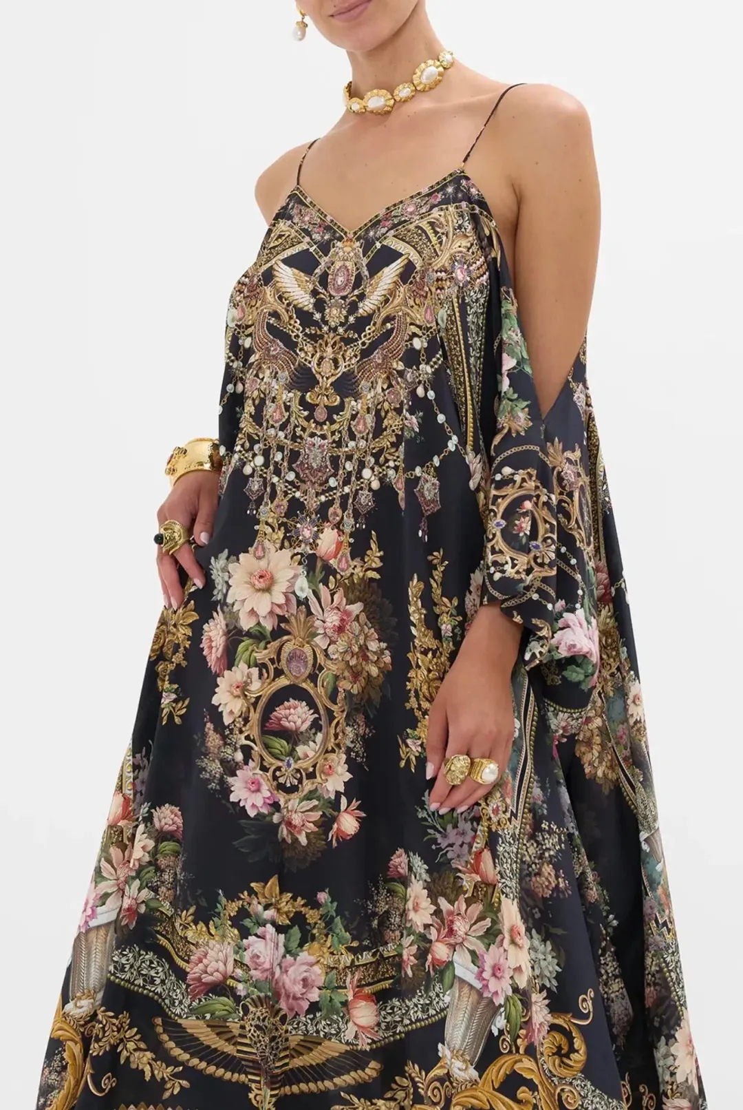 SHOESTRING STRAP KAFTAN - DYNASTY DAZE One Size for rent on The Volte - main image
