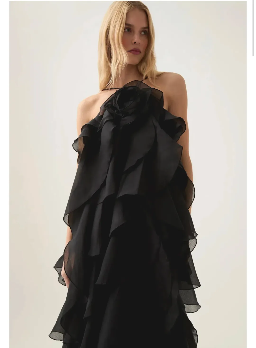 AJE PANDOREA LAYERED MAXI DRESS BLACK 16 for rent on The Volte - main image