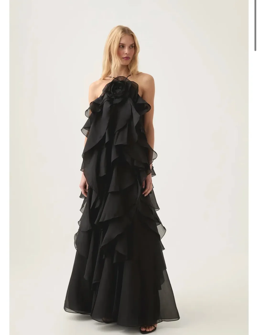 AJE PANDOREA LAYERED MAXI DRESS BLACK 16 for rent on The Volte - main image