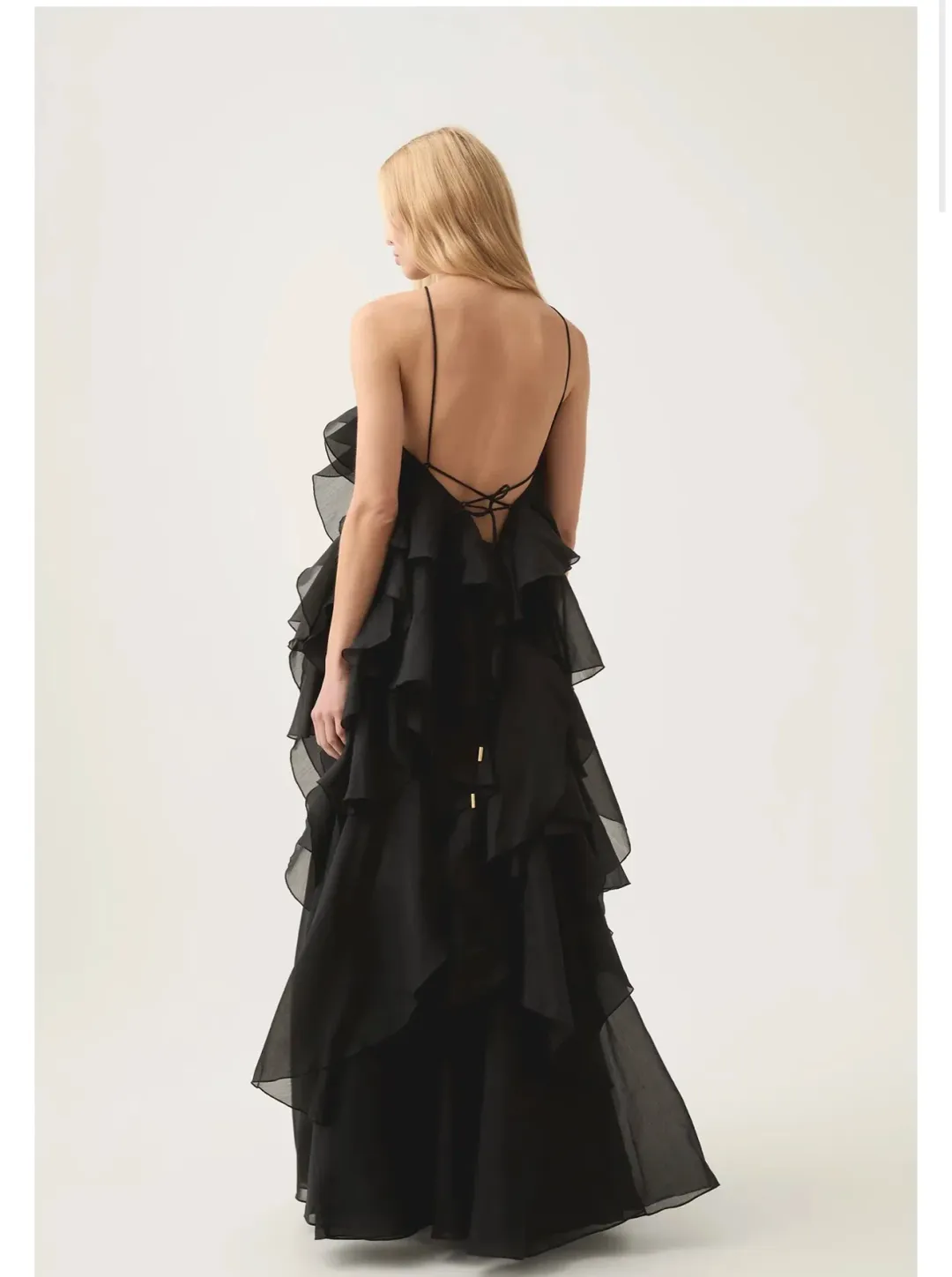AJE PANDOREA LAYERED MAXI DRESS BLACK 16 for rent on The Volte - main image