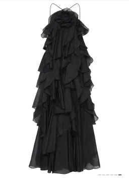 AJE PANDOREA LAYERED MAXI DRESS BLACK 16 for rent on The Volte - image 6